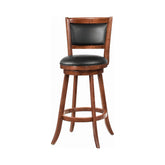 Coaster Broxton Upholstered Swivel Bar Stools Chestnut and Black (Set of 2) Model 101920